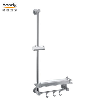 Shower Sliding Bar With Shelf And Towel Ring