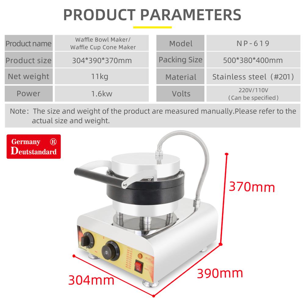 Kommerzielle knusprige Waffelkegelmaschine Blumenkorb Form Eiscremeschale -Form -Maschine Eiscreme Kegel