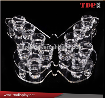 butterfly shape transparent acrylic shot glass holders