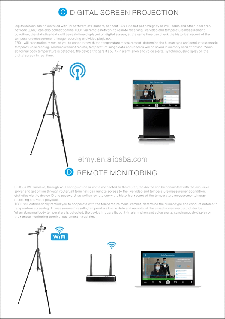 Human Body Temperature Measurement Thermal Camera CCTV Camera Body Temperature Camera Thermal