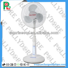 16" Rechargeable fan with LED light,AC/DC rechargeable fan,emergency fan,12v,stand fan