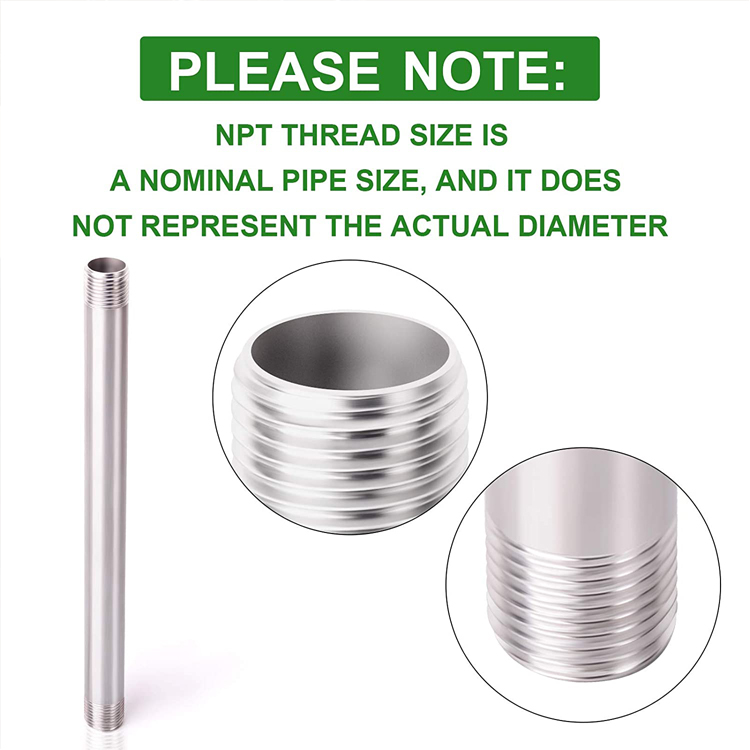 Decorative 201 304 Stainless Steel Threaded Pipe 0.25-3mm Thickness Pressure Rating