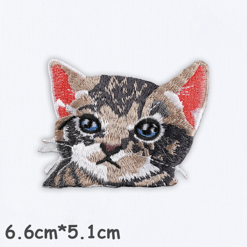 Söta kattlappar 3D-broderipatel av hög kvalitet