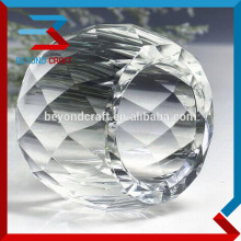 Wholesale glass table napkin ring holder Faceted napkin ring