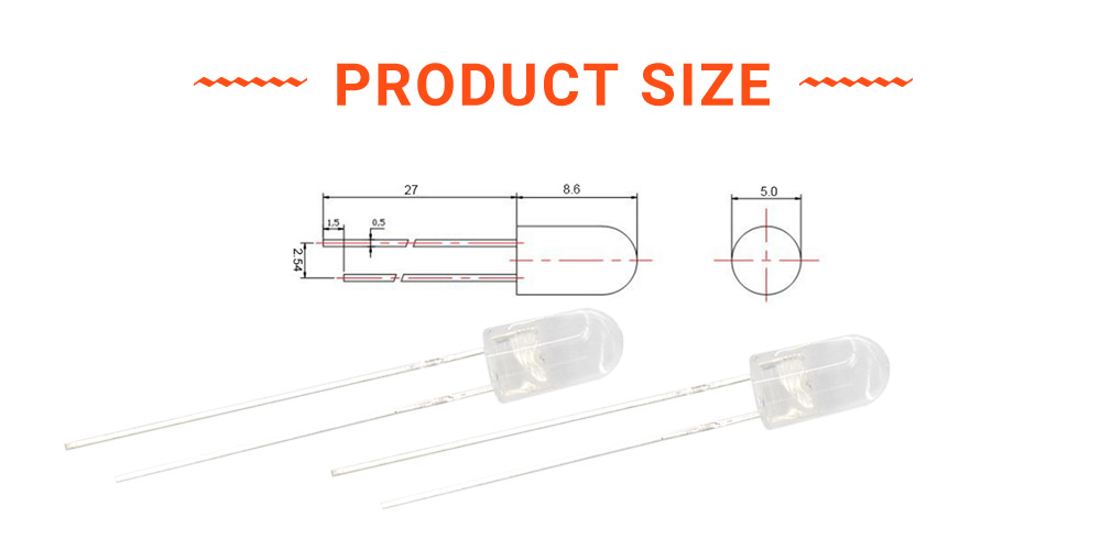 5mm orange led without collar 610nm 5mm orange led without collar 610nm