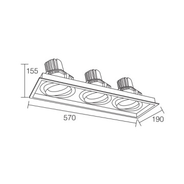 LEDER Innovatieve hoogwaardige 38W*3 LED-downlight