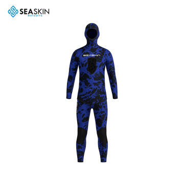 Seaskin 9mm Logo Penyamaran Lelaki Penyamaran Lelaki Spearfishing Wetsuit Menyelam