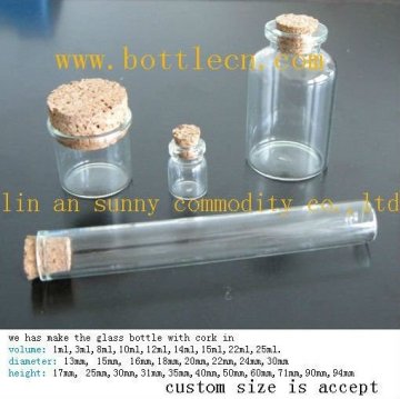 glass craft bottle with cork supplier