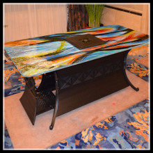 black/white lacquer dining table and chair