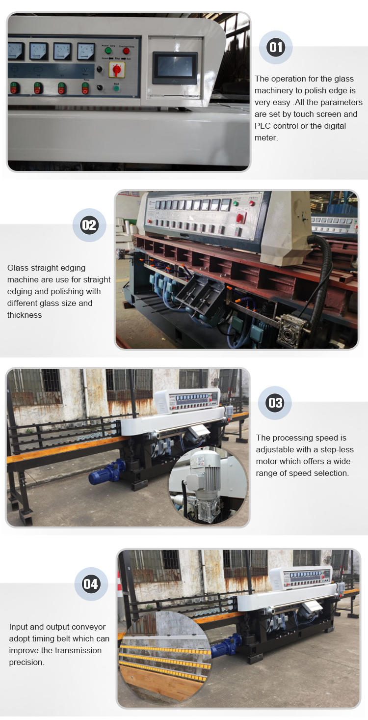 9 Motors Control Glass Straight-Line Edging Machine