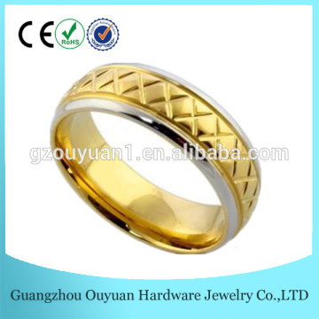 18K Gold Plated Tungsten Carbide Ring, New Tungsten Carbide Ring with Grooves, Dome Tungsten Carbide Ring