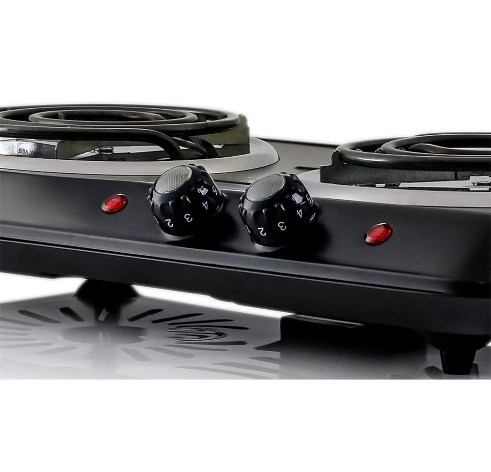 Countertop Electric Double Burner with Temperature Control