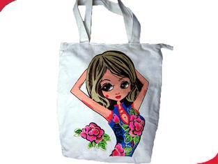 Personalized Cotton Canvas Custom Reusable Shopping Bag wit