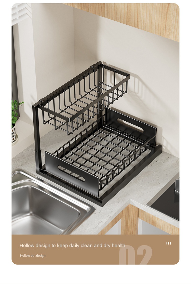 İki Katlı Ayaklı Mutfak Çekmecesi Organizatörü Two-Layer Standing Kitchen Drawer Organizer