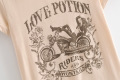 T-shirt imprimé de beauté de moto pour femmes