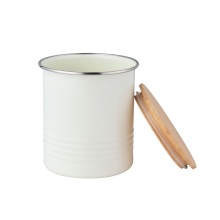 Airtight Bamboo Lid Stainless Steel Storage Jar