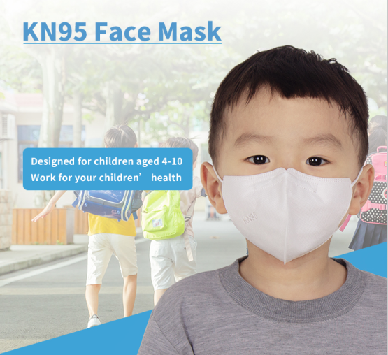 Masque facial non tissé blanc à 3 couches jetable pour enfants