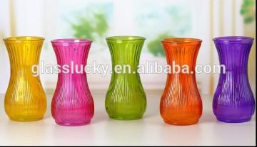 Zibo glasslucky hotsale painted colorful glass vase in abnormal shape home decorative