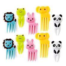 set of 10pcs animal bento decoration plastic fruit picks forks for lunch box accessory decor tool