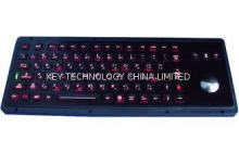 black panel mounting illuminated USB keyboard with trackbal