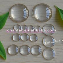 Flat round picture glass clear cabochons