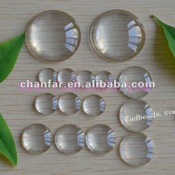 Flat round picture glass clear cabochons