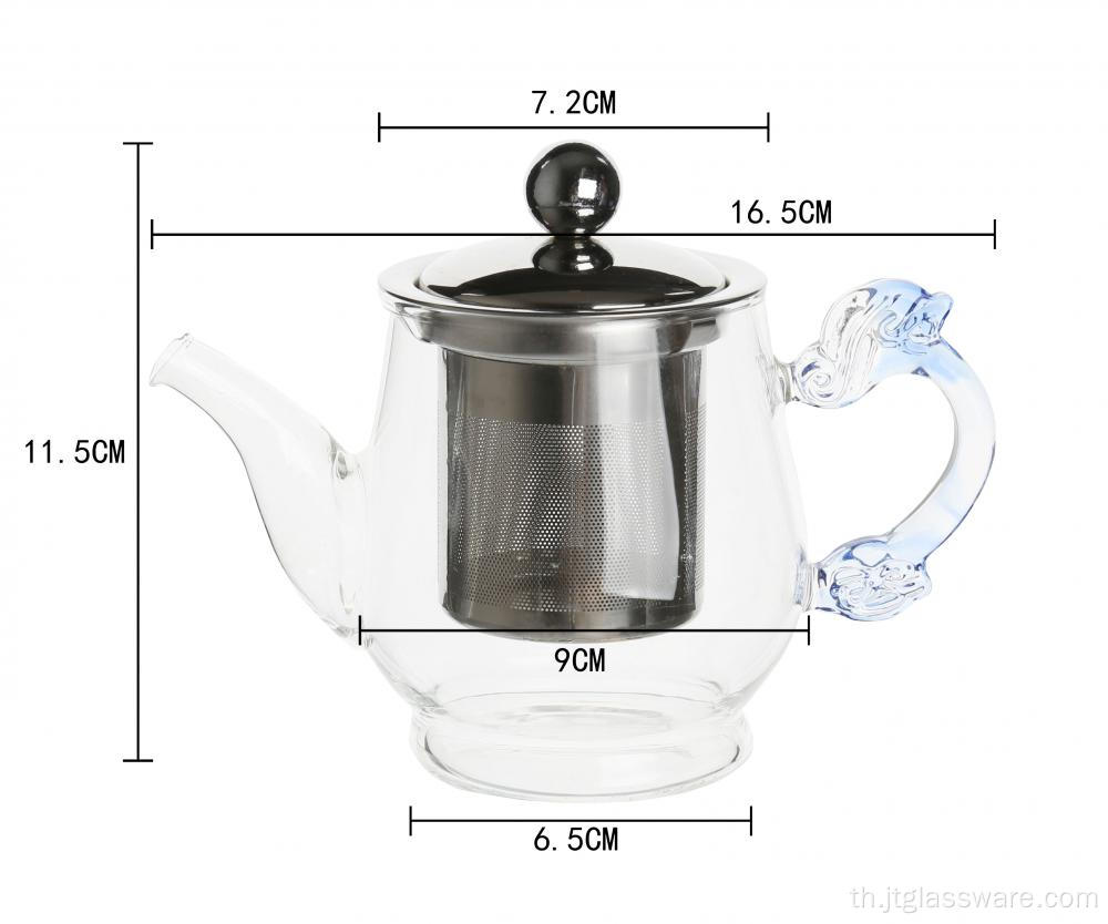 เหยือกแก้วใส Borosilicate Airtight Lid Glass Teapot