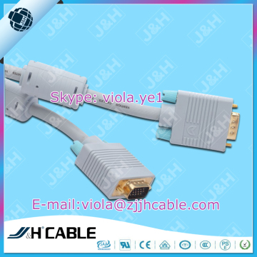 Ultra High Resolution VGA/XGA Assembly HD15 male to male double shielded white VGA to VGA Cable