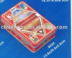 Rectangular tin container