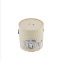 Off-white full color round box cylinder gift box