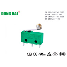 Micro Switch Lengan Tuas Roller Engsel Logam Pendek