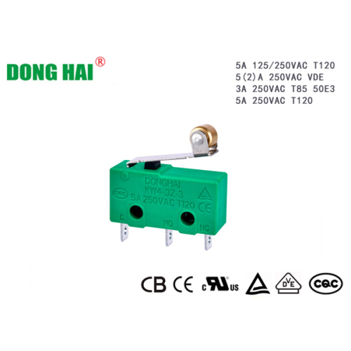 Micro Switch Lengan Tuas Roller Engsel Logam Pendek