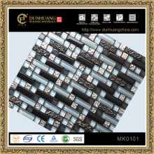 flower resin and glass mosaic pattern