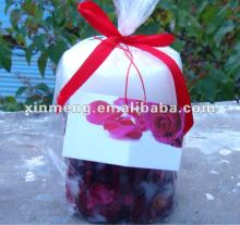 rose candles/candle with rose petal