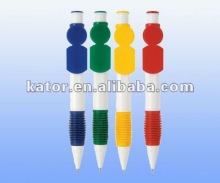 Squeezing push action plastic ballpen for promotion