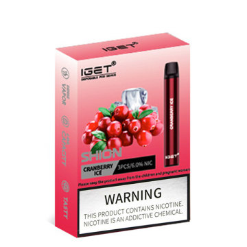 Vape iget shion 600 puffs одноразовый вейп ручка