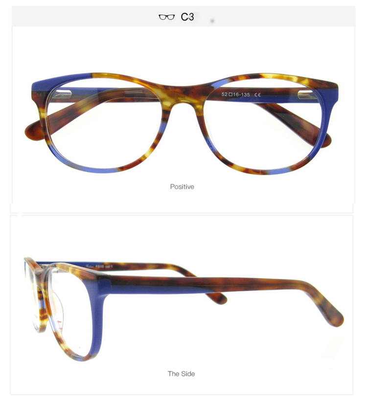 high quality patchwork optical frame women laminated eye glasses