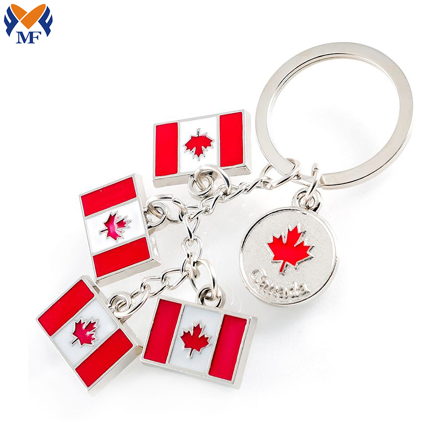 Metal customized country flag logo keychain