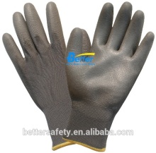 13 Guage Gray Nylon Coated Gray PU glove, touch screen gloves