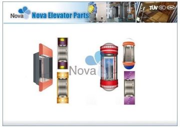 Panoramic Passenger Elevator Cabins , 1000kg Sightseeing Elevator Cabin