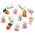 100Pcs Kawaii Cartoon Rabbit Carrots Flat Back Resin Cabochon Fit Phone Decor Scrapbooking Crafts DIY Kids Hair Bow Accessories