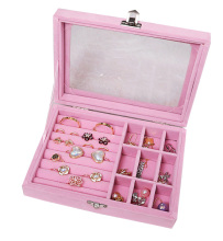 Custom Velvet Travel Jewelry Organizer Box with Logo - Portable Leather Bracelet Display & Cosmetics Case