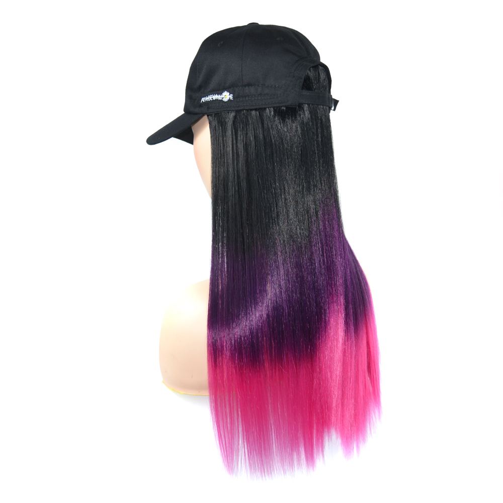 MYZYR Baseball CapWith Hair Long Straight hairFake HairHat Wig SyntheticHair Extensions Hat With Hair Natural Hairpiece ForWomen
