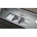 Drainboard Kitchen Sink Stainless Steel Double Bowl