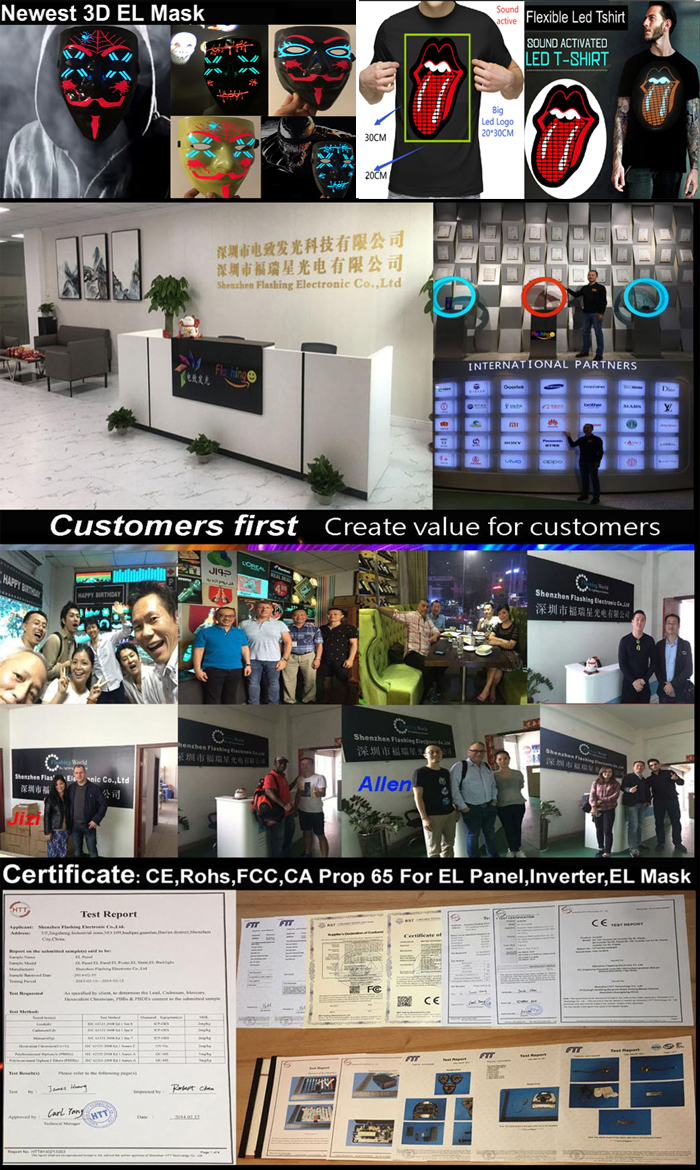 New luminous el classical car stickers displaying panel EL LED car sticker