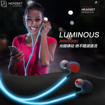 flashing with music color changing glowing earbuds for new iphone earbuds