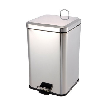 Stainless Steel Square Foot Pedal Waste Bin