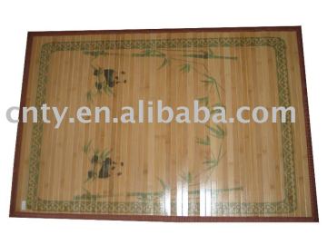Printed bamboo fiber carpet