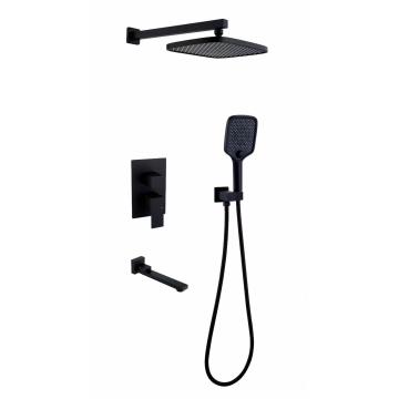 MILANO Shower System with Waterfall Tub Spout-12 Inches Rain Shower Tub Faucet Set with Square Showerhead and Handhle