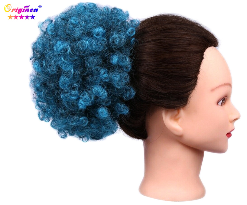 Synthetic Afro Kinky Curly Hair Chignon for Black Women Afro Bun 15 color hairpiece Afro Puff Drawstring Bun